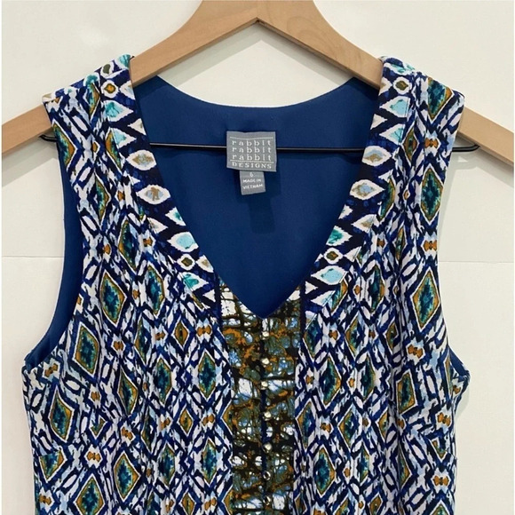 Rabbit Rabbit Rabbit Dress Size 6 Sleeveless Bohemian Pleated
Golf Beaded Button - Picture 6 of 14